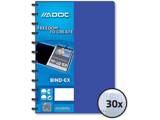 [90253435 1397874] Adoc Sichtbuch Bind-Ex A4, 30 Taschen, Blau
