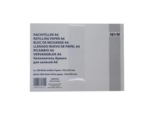 [90253440 1406039] Metzger Notizzettel Ersatzpapier Weiss