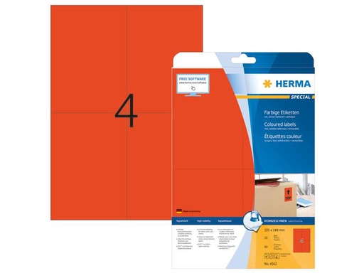 [90253563 1397077] HERMA Universal-Etiketten Premium, 10.5 x 14.8 cm, 80 Etiketten