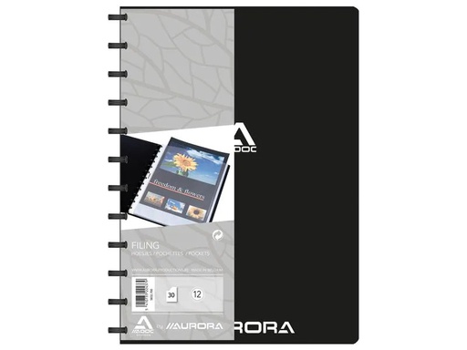 [90253575 1397909] Adoc Sichtbuch L-Bind-Ex A4, 20 Taschen, Schwarz