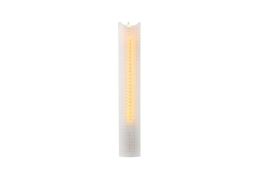 [90044250 1026147] Sirius LED-Kerze Sara Adventskalender, Ø 5 x 29 cm, Gold/Weiss
