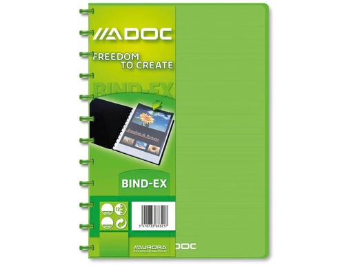[90253730 1397883] Adoc Sichtbuch Colorlines A4, 30 Taschen, Grün