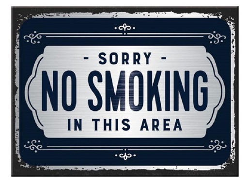 [90253877 1425554] Nostalgic Art Haftmagnet Sorry, No Smoking 1 Stück, Schwarz/Weiss