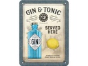 Nostalgic Art Schild Gin & Tonic Served Here 15 x 20 cm, Metall