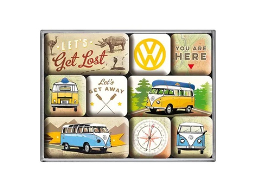 [90253947 1425516] Nostalgic Art Magnet-Set VW Bulli Get Lost 1 Stück, Mehrfarbig