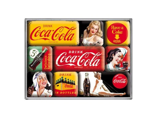 [90254040 1425513] Nostalgic Art Magnet-Set Coca-Cola 1 Stück, Mehrfarbig