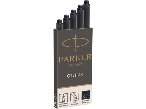 [90254150 1399959] Parker Tintenpatrone Quink Z 44 Schwarz-Blau, 5 Stück