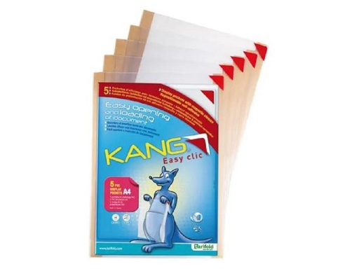 [90254156 1400103] Tarifold Sichttasche Kang Easy Clic Weiss, 5 Stück