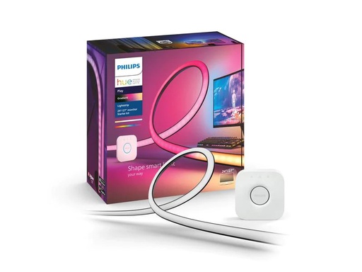 [90254306 1445433] Philips Hue Play Gradient PC Lightstrip 24/27 Starter Set + Bridge