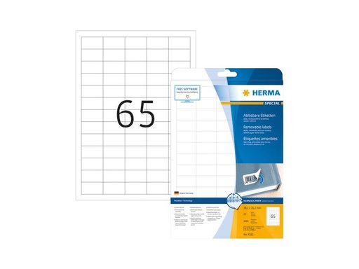 [90254345 1397054] HERMA Universal-Etiketten 3.81 x 2.12 cm, 1625 Etiketten