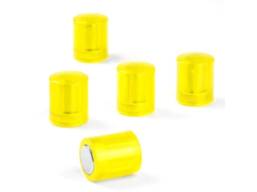 [90254346 1401932] supermagnete Haftmagnet Zylindrisch 5 Stück, Gelb/Transparent