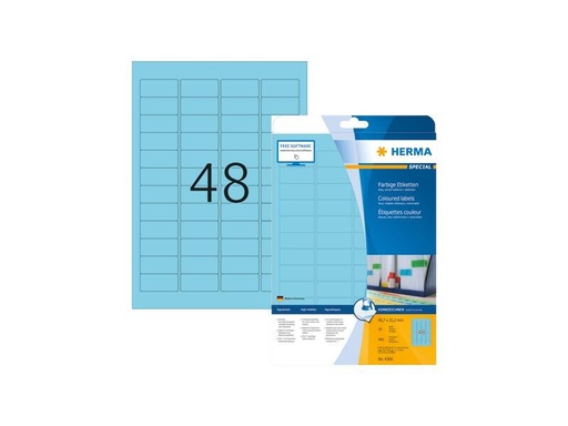 [90254355 1397060] HERMA Universal-Etiketten 4.57 x 2.12 cm, 960 Etiketten, Blau