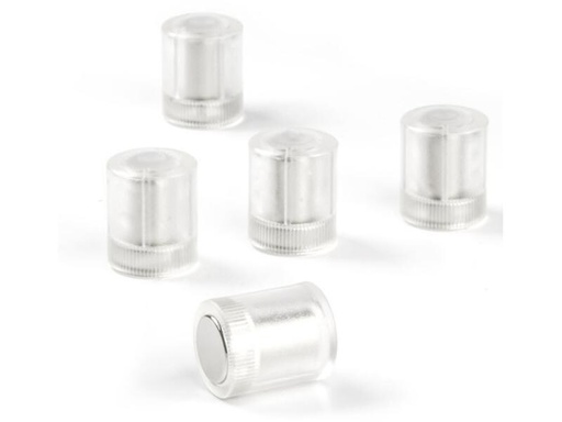 [90254472 1401927] supermagnete Haftmagnet Zylindrisch 5 Stück, Transparent