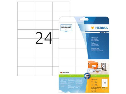 [90254638 1397110] HERMA Universal-Etiketten Premium, 7 x 3.7 cm, 600 Etiketten