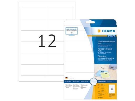 [90254655 1397093] HERMA Laser-Etiketten 9.7 x 4.23 cm, 300 Etiketten
