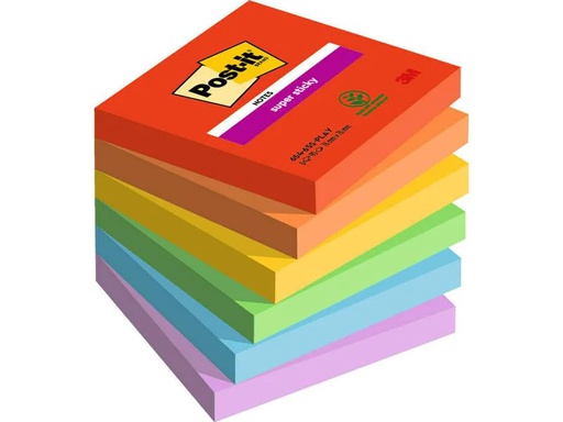 [90254729 1420616] Post-it Notizzettel Super Sticky Playful Collection 7.6 x 7.6 cm