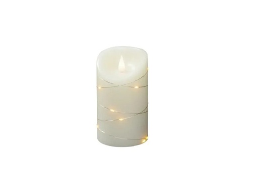 [90255065 1330945] Konstsmide LED-Kerze Echtwachskerze, 8 cm x 14 cm, Cremeweiss