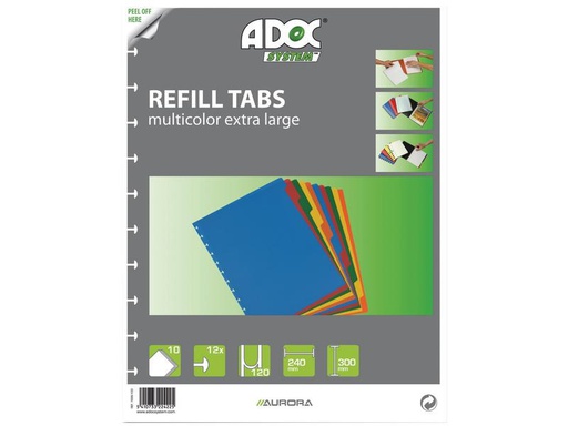 [90255103 1397870] Adoc Notizheft Ersatz-Register A4, 5-farbig