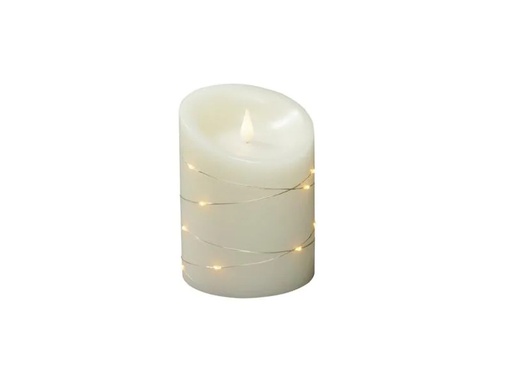 [90255108 1330946] Konstsmide LED-Kerze Echtwachskerze, 10 cm x 14 cm, Cremeweiss