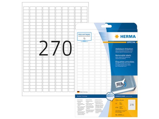 [90255210 1397029] HERMA Universal-Etiketten 1.78 x 1 cm, 6750 Etiketten