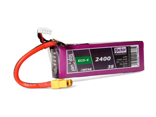 [90044490 1017055] Hacker RC-Akku LiPo 2400 mAh 11.1 V 20C TopFuel ECO-X MTAG