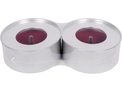 [90255338 1429341] müller Kerzen Metalldose mit rotem Wachs 9.6 x 4.3 cm, Rot, 2 Stück
