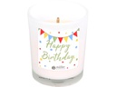müller Kerzen Kerze im Glas «Happy Birthday» 6.5 x 5.5 cm, Weiss