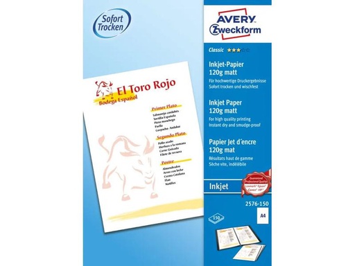 [90255618 1444281] Avery Zweckform Fotopapier Classic Inkjet A4 150 Blatt