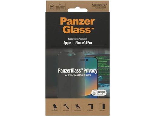 [90255673 1428705] Panzerglass Displayschutz Classic Fit Privacy iPhone 14 Pro