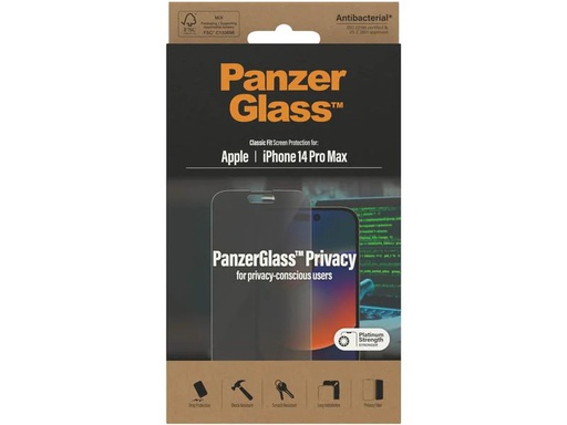 [90255706 1428707] Panzerglass Displayschutz Classic Fit Privacy iPhone 14 Pro Max
