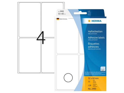 [90255732 1397046] HERMA Universal-Etiketten 5.2 x 8.2 cm, 128 Etiketten