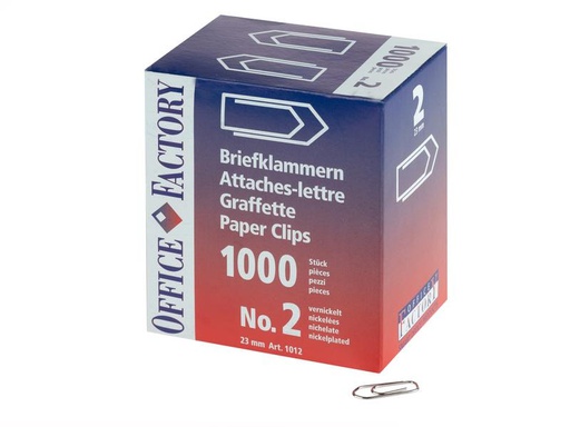 [90255871 1405714] Smart Office Büroklammer Gr. 2, Länge 23 mm, 1000 Stück