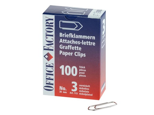 [90255970 1405712] Smart Office Büroklammer Gr. 3, Länge 28 mm, 100 Stück