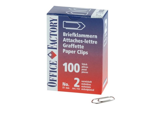 [90255985 1405711] Smart Office Büroklammer Gr. 2, Länge 23 mm, 100 Stück