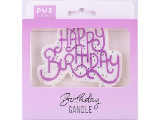 [90256016 1435748] PME Kerze Happy Birthday Rosa/Weiss, 1 Stück