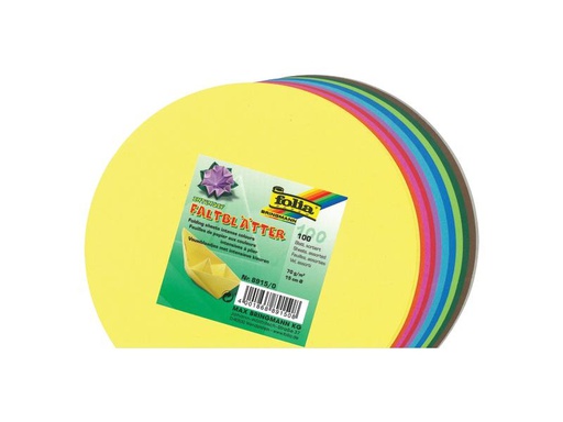 [90256349 1400949] Folia Faltblätter Origami Ø 15 cm, 70 g/m²,  100 Stück