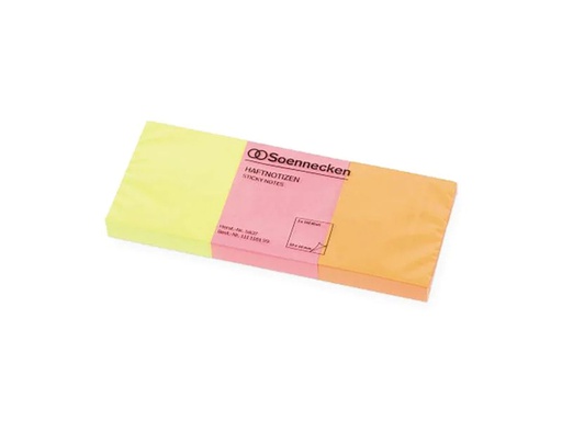 [90256363 1398646] Soennecken Notizzettel 5 x 4 cm, 3 x 100 Blätter, Mehrfarbig