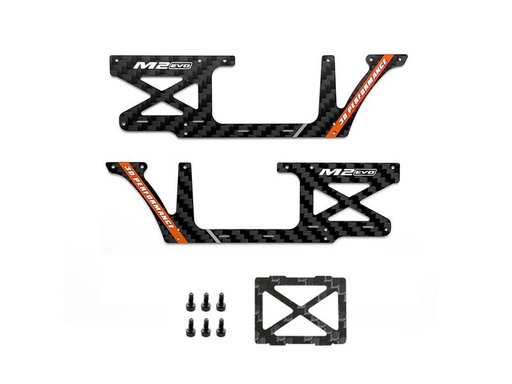 [90256493 1451010] OMPHobby Seitenplatte CFK Orange M2 - Evo