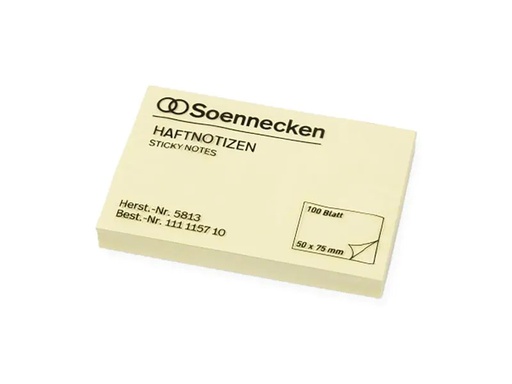 [90256514 1398643] Soennecken Notizzettel 7.5 x 5 cm, 12 Stück à 100 Blätter, Gelb