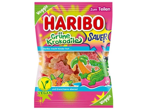 [90256760 1452384] Haribo Gummibonbons Veggie Grüne Krokodile 175 g