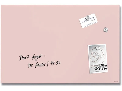 [90256836 1394273] Sigel Glassboard magnetisch 600x400 Pastellfarbig Rosa