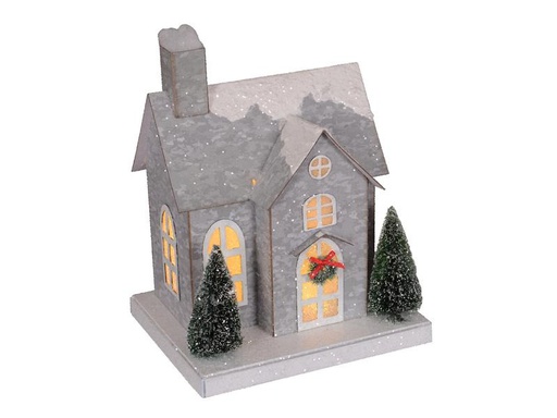[90256843 1354676] Dameco Aufsteller XMAS Haus, 25 cm, Grau