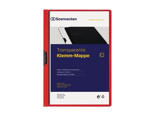[90256893 1398782] Soennecken Klemmhefter A4, Rot