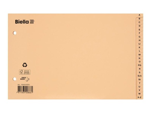 [90257164 1399145] Biella Register A5 quer, 235 x 148 mm, A-Z