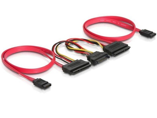 [90004456 183704] Delock SATA2-Kabel 2x SATA - 2x SATA mit Strom