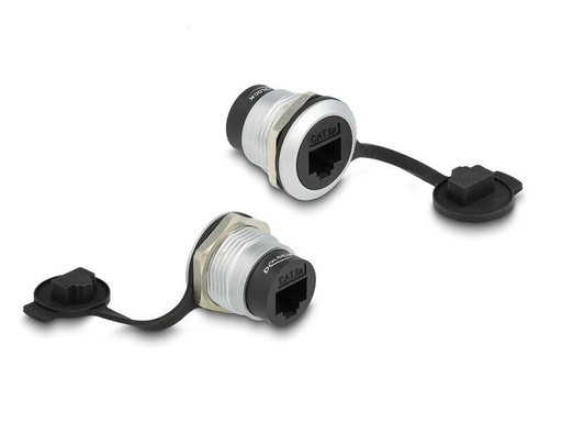 [90257219 1450514] Delock RJ45 Cat.6A Einbaubuchse mit Staubschutzkappe, 1 Stück