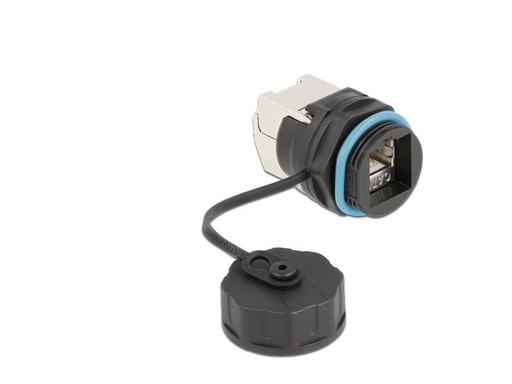 [90257243 1450516] Delock Kabelverbinder RJ45 Buchse zu Cat.6A LSA 1 Stück, Blau