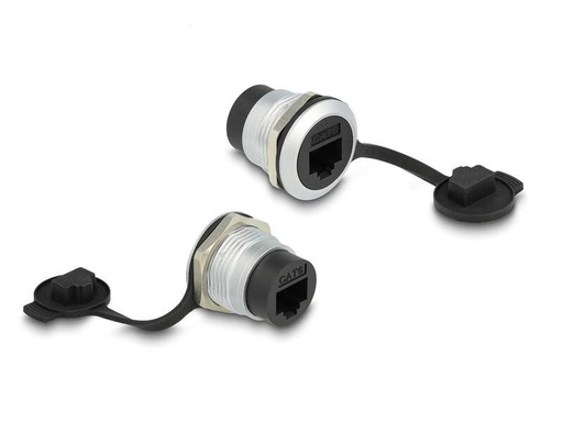 [90257312 1450513] Delock RJ45 Cat.6 Einbaubuchse mit Staubschutzkappe, 1 Stück