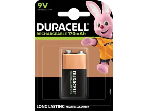 [90257596 1443577] Duracell Akku Recharge 9 V 170 mAh 1 Stück