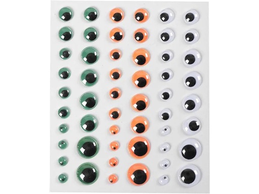 [90044901 671354] Creativ Company Wackelaugen  54 Stück,  6 + 8 + 10 + 12 + 15 mm